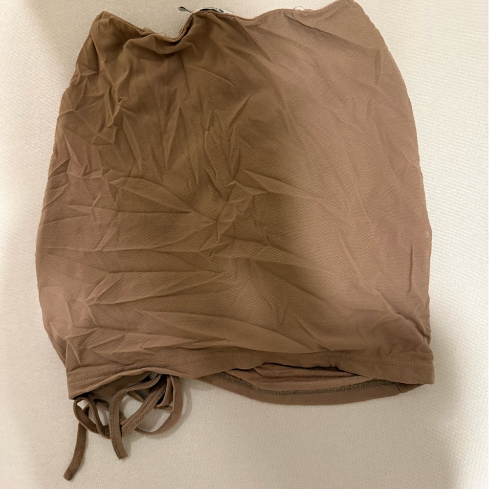 Brown Ruched Tube Top - Picture 2 of 2